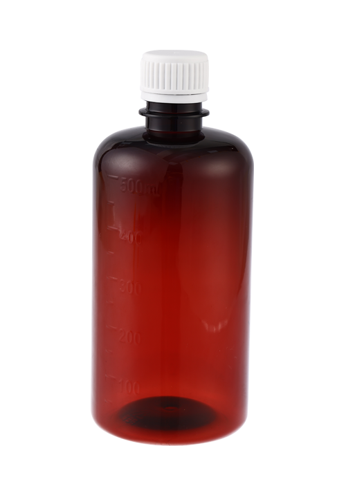 60-500ml PET止咳糖浆强力枇杷露茶色瓶 配PP量杯